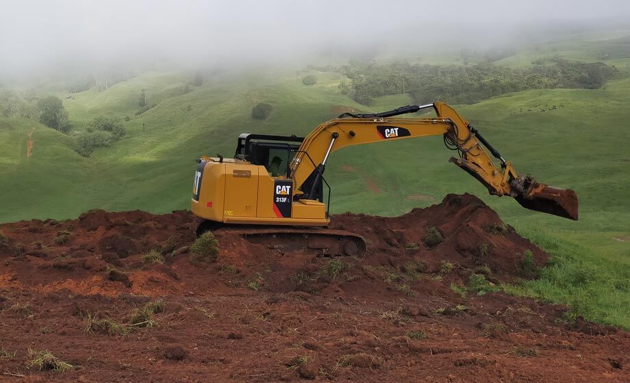 Earthmoving on NZ hillside